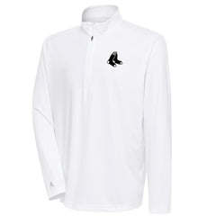 Boston Red Sox Antigua Metallic Tribute Quarter-Zip Top - White