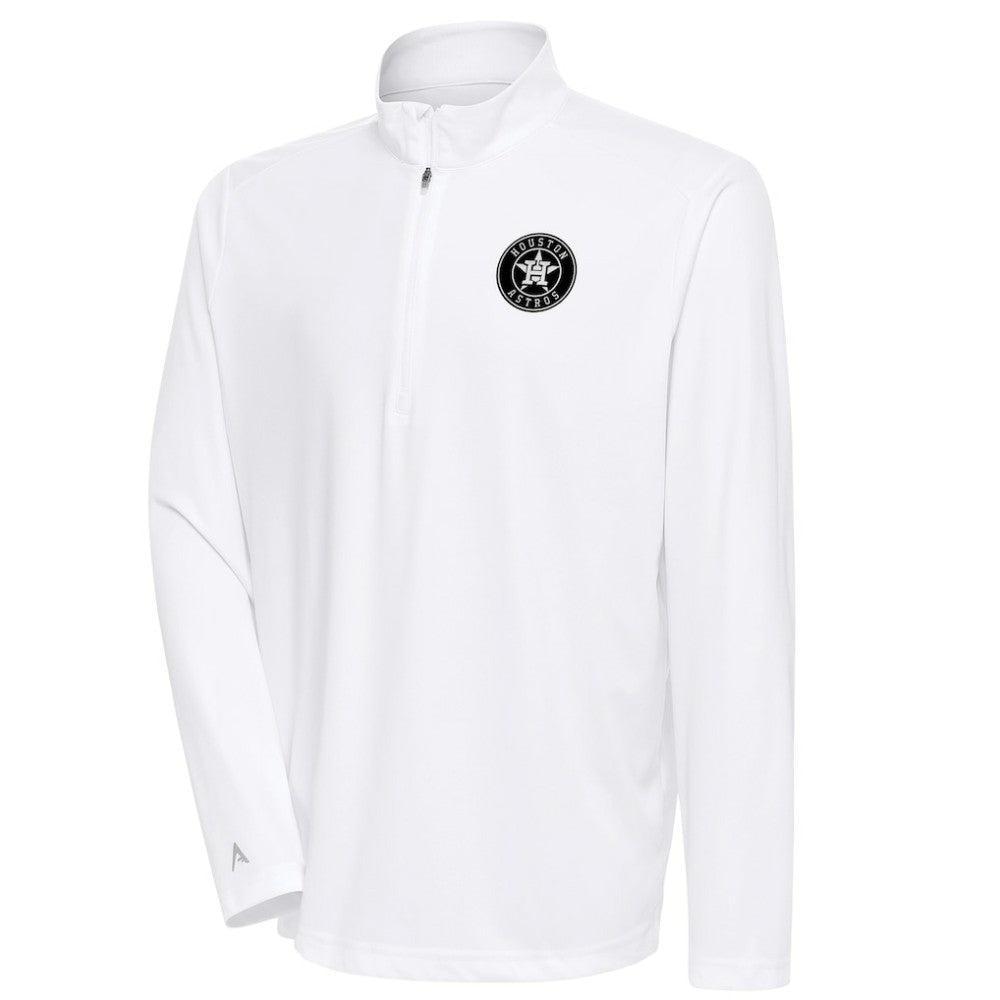 Houston Astros Antigua Metallic Tribute Quarter-Zip Top - White