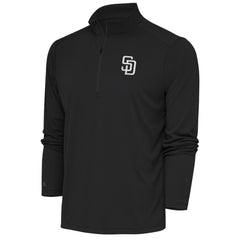 San Diego Padres Antigua Metallic Tribute Quarter-Zip Top - Charcoal