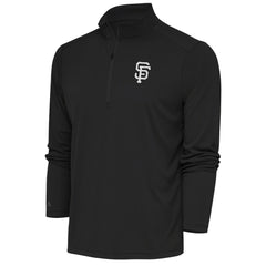 San Francisco Giants Antigua Metallic Tribute Quarter-Zip Top - Charcoal
