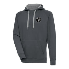 Chicago Cubs Antigua Metallic Victory Pullover Hoodie - Charcoal