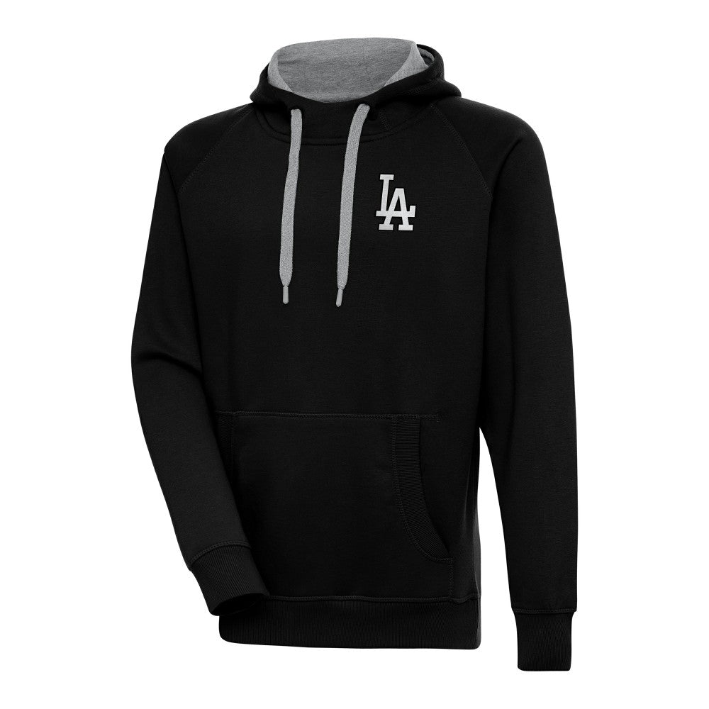 Los Angeles Dodgers Antigua Metallic Victory Pullover Hoodie - Black