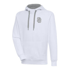 San Diego Padres Antigua Metallic Victory Pullover Hoodie - White