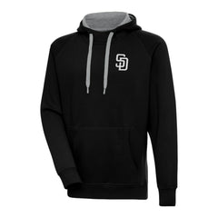 San Diego Padres Antigua Metallic Victory Pullover Hoodie - Black