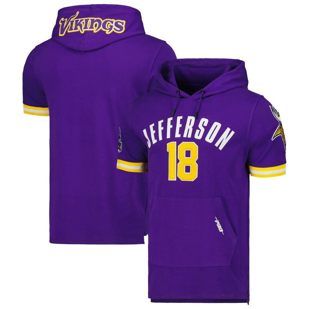 NFL Minnesota Vikings Justin Jefferson Pro Standard Player Name & Number Hoodie T-Shirt