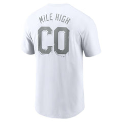 Colorado Rockies Mile High Hometown T-Shirt - White | Nike