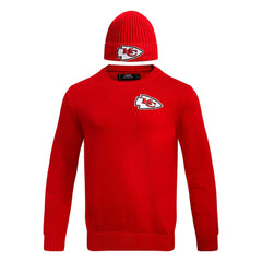 NFL Kansas City Chiefs Pro Standard Crewneck Pullover Sweater & Cuffed Knit Hat Box Gift Set