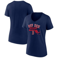 Boston Red Sox Women's Hometown Nation V-Neck T-Shirt - Navy