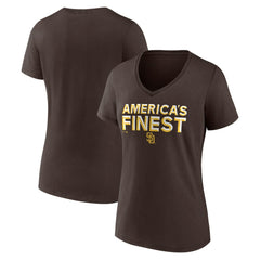 San Diego Padres Women's Hometown 619 Beisbol V-Neck T-Shirt - Brown