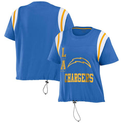 NFL Los Angeles Chargers WEAR by Erin Andrews Women's Cinched Colorblock T-Shirt