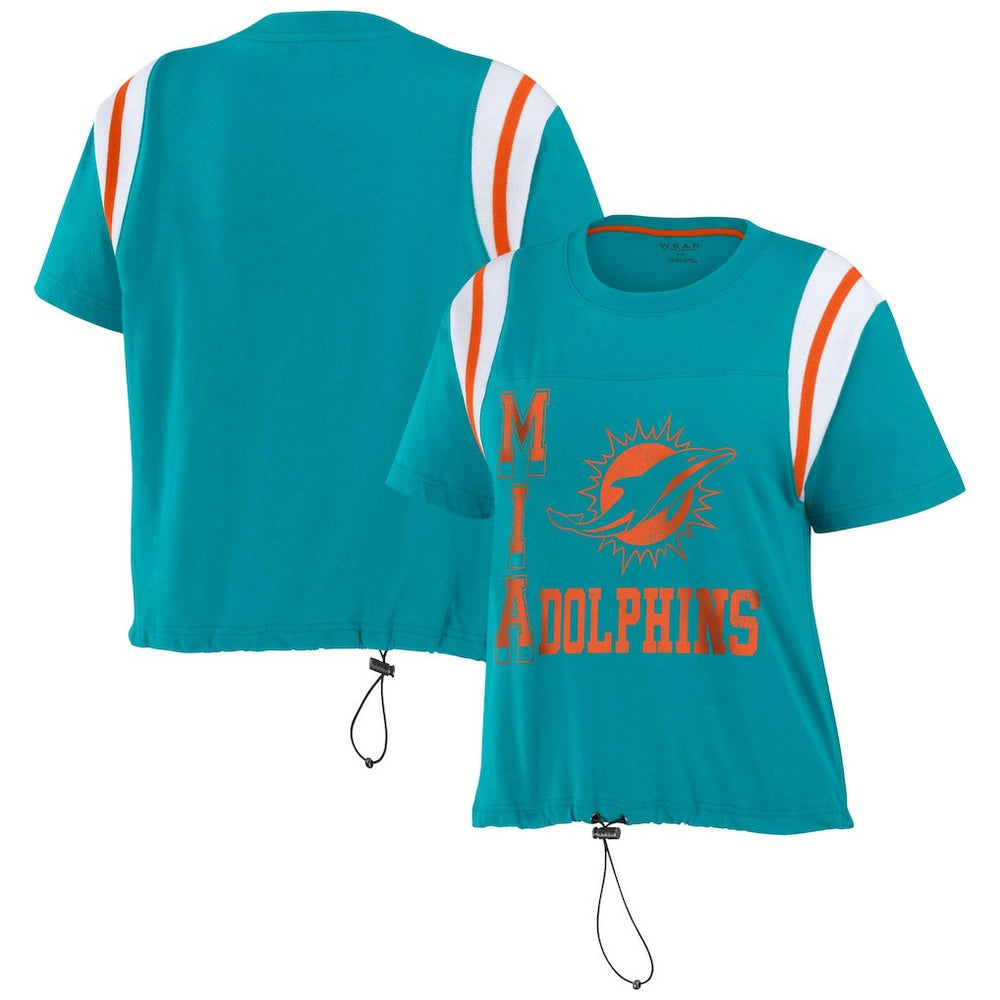 NFL Miami Dolphins WEAR by Erin Andrews Women's Cinched Colorblock T-Shirt