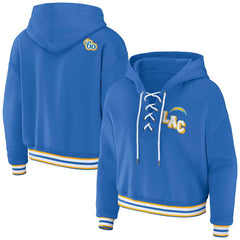 NFL Los Angeles Chargers WEAR by Erin Andrews Women's Lace-Up Pullover Hoodie