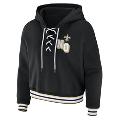 NFL New Orleans Saints WEAR by Erin Andrews Women's Lace-Up Pullover Hoodie