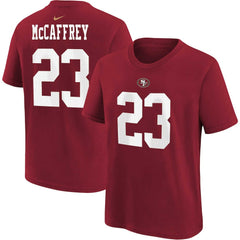 NFL San Francisco 49ers Christian McCaffrey Youth Player Name & Number T-Shirt