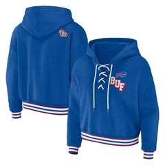 NFL Buffalo Bills WEAR by Erin Andrews Women's Plus Size Lace-Up Pullover Hoodie