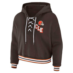 NFL Cleveland Browns WEAR by Erin Andrews Women's Plus Size Lace-Up Pullover Hoodie