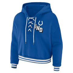 NFL Indianapolis Colts WEAR by Erin Andrews Women's Plus Size Lace-Up Pullover Hoodie