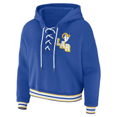 NFL Los Angeles Rams WEAR by Erin Andrews Women's Plus Size Lace-Up Pullover Hoodie