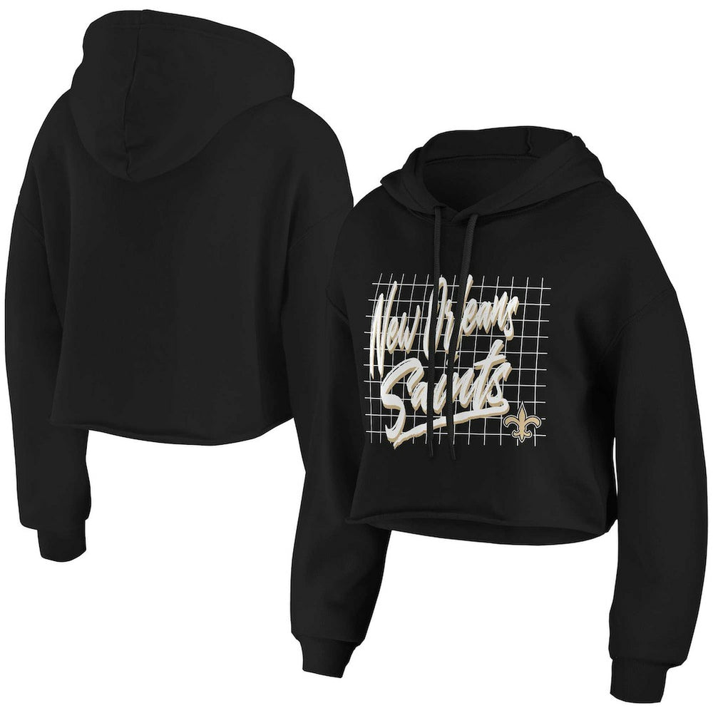 NFL New Orleans Saints WEAR by Erin Andrews Women's Domestic Cropped Pullover Hoodie