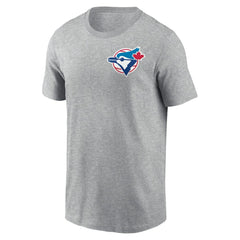 Toronto Blue Jays Cooperstown Collection Large Logo 2-Hit T-Shirt - Heather Gray | Nike