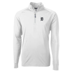 Detroit Tigers Cutter & Buck Adapt Eco Knit Stretch Recycled Quarter-Zip Pullover Top - White
