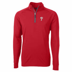 Philadelphia Phillies Cutter & Buck Adapt Eco Knit Stretch Recycled Quarter-Zip Pullover Top - Red
