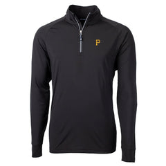 Pittsburgh Pirates Cutter & Buck Adapt Eco Knit Stretch Recycled Quarter-Zip Pullover Top - Black