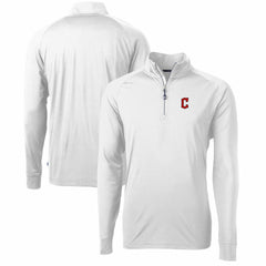 Cleveland Guardians Cutter & Buck Adapt Eco Knit Stretch Recycled Quarter-Zip Pullover Top - White