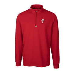 Philadelphia Phillies Cutter & Buck Traverse Stretch Quarter-Zip Pullover Top - Red