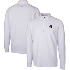 Detroit Tigers Cutter & Buck Traverse Stretch Quarter-Zip Pullover Top - White