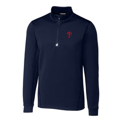 Philadelphia Phillies Cutter & Buck Traverse Stretch Quarter-Zip Pullover Top - Navy