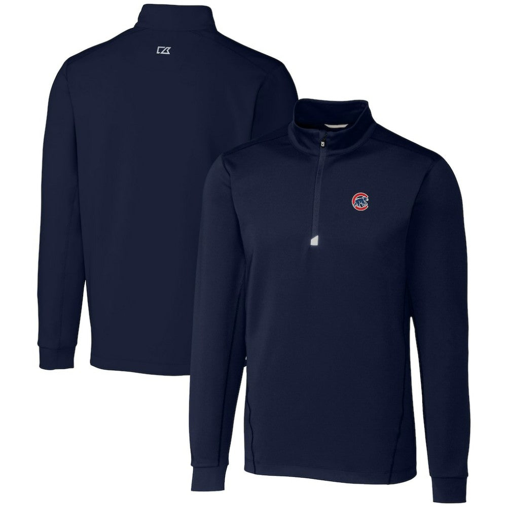 Chicago Cubs Cutter & Buck Traverse Stretch Quarter-Zip Pullover Top - Navy
