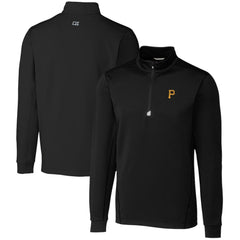 Pittsburgh Pirates Cutter & Buck Traverse Stretch Quarter-Zip Pullover Top - Black