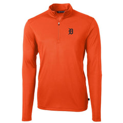 Detroit Tigers Cutter & Buck Virtue Eco Pique Recycled Quarter-Zip Pullover Top - Orange
