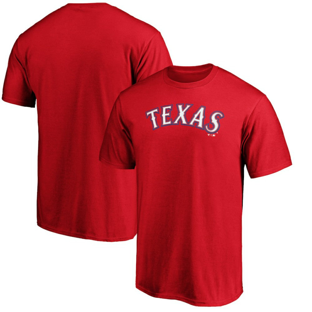 Texas Rangers Official Team Wordmark T-Shirt - Red