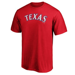 Texas Rangers Official Team Wordmark T-Shirt - Red