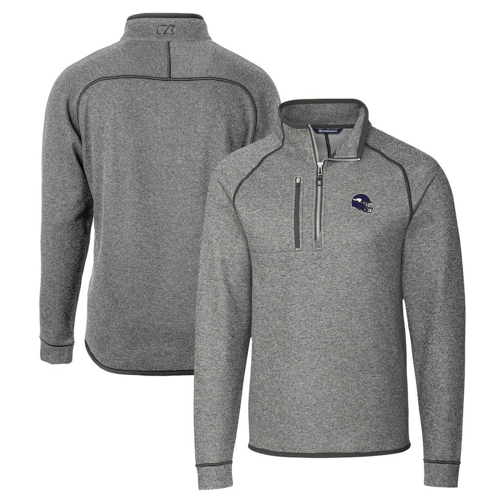 NFL Minnesota Vikings Cutter & Buck Helmet Mainsail Sweater-Knit Half-Zip Pullover Jacket