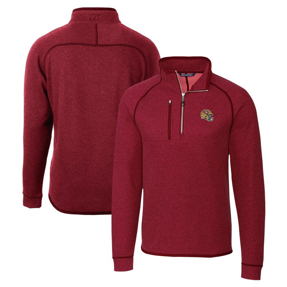 NFL San Francisco 49ers Cutter & Buck Helmet Mainsail Sweater-Knit Half-Zip Pullover Jacket