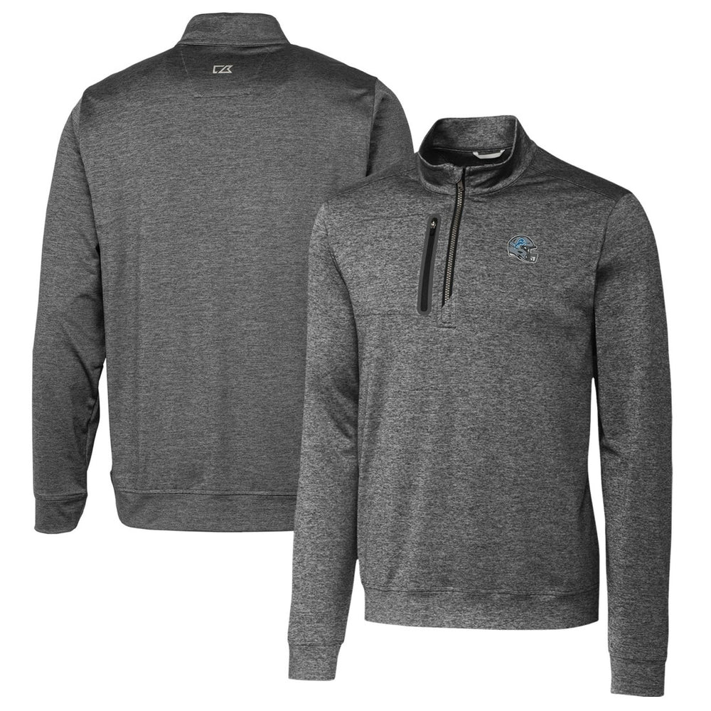 NFL Detroit Lions Cutter & Buck Helmet Stealth Heathered Quarter-Zip Pullover Top
