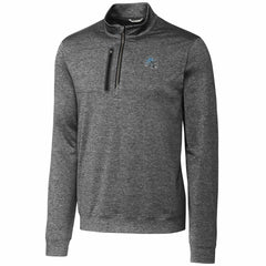 NFL Detroit Lions Cutter & Buck Helmet Stealth Heathered Quarter-Zip Pullover Top