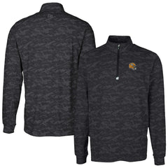 NFL Green Bay Packers Cutter & Buck Helmet Traverse Camo Print Stretch Quarter-Zip Pullover Top
