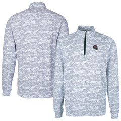 NFL Tampa Bay Buccaneers Cutter & Buck Helmet Traverse Camo Print Stretch Quarter-Zip Pullover Top
