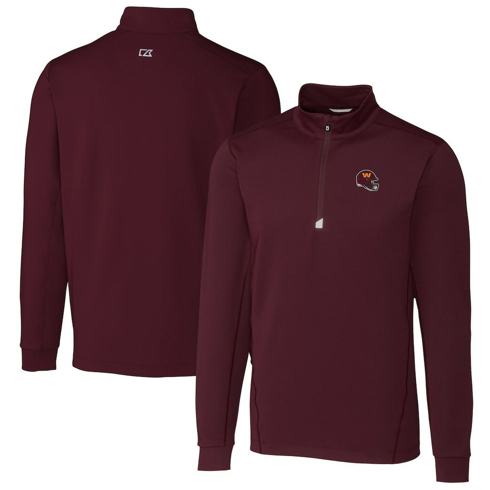 NFL Washington Commanders Cutter & Buck Helmet Traverse Stretch Quarter-Zip Pullover Top