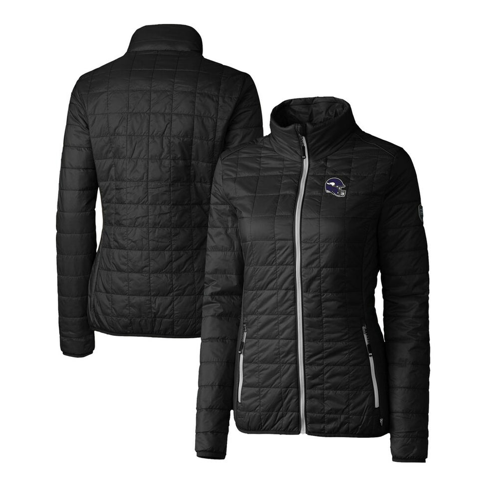 NFL Minnesota Vikings Cutter & Buck Women's Helmet Logo Rainier PrimaLoft Eco Insulated Full-Zip Puffer Jacket