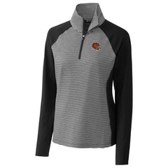 NFL Cincinnati Bengals Cutter & Buck Women's Helmet Logo DryTec Forge Tonal Stripe Stretch Half-Zip Top