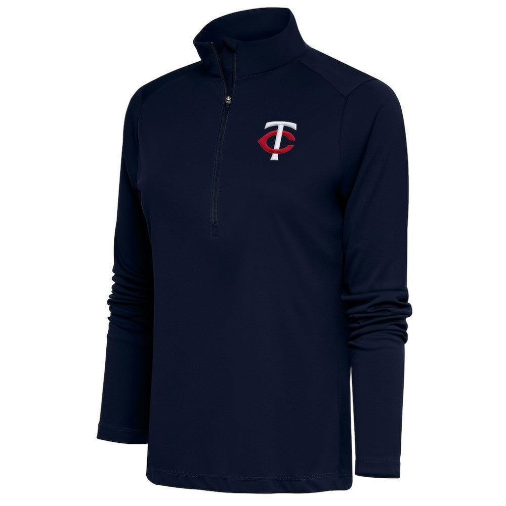 Minnesota Twins Antigua Women's Tribute Half-Zip Pullover Top - Navy