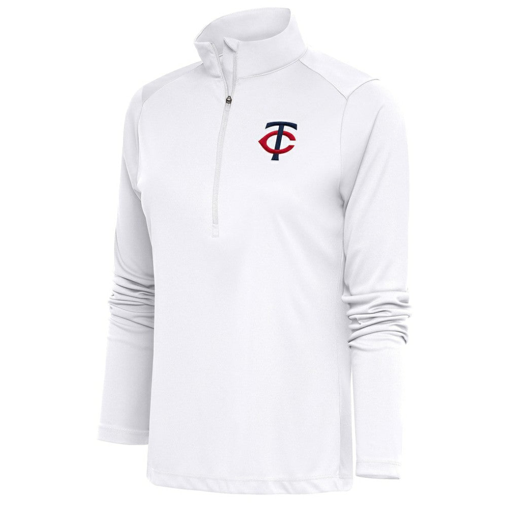 Minnesota Twins Antigua Women's Tribute Half-Zip Pullover Top - White
