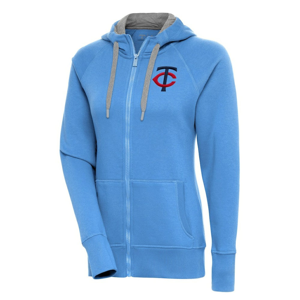 Minnesota Twins Antigua Women's Victory Full-Zip Hoodie - Light Blue