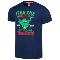 Boston Red Sox Homage Doodle Collection The Green Monster Tri-Blend T-Shirt - Navy