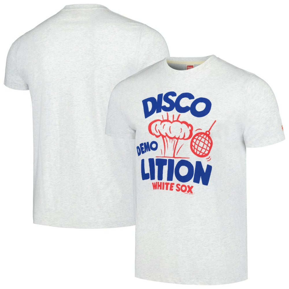 Chicago White Sox Homage Doodle Collection Disco Demolition Tri-Blend T-Shirt - Gray